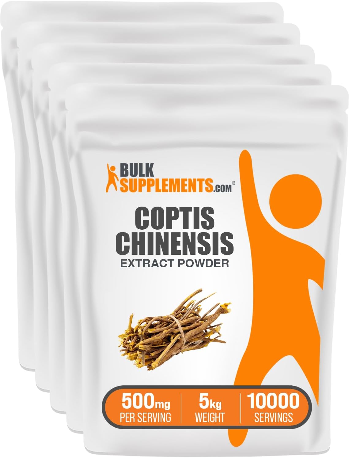 BulkSupplements.com Extracto de Coptis Chinensis en Polvo - Suplemento de Berberina, Vegano y Sin Gluten, 500 mg por Ración, 1 kg (Paquete de 5)