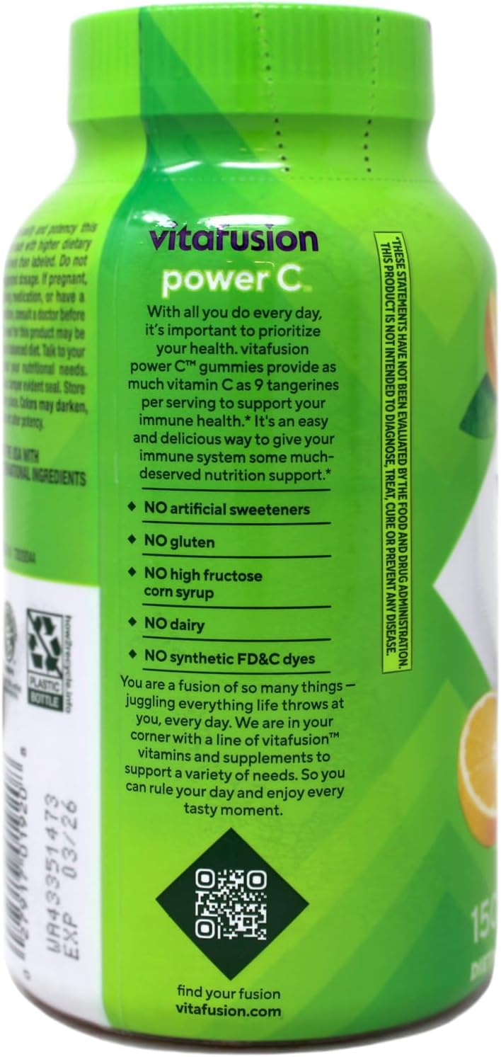 Vitafusion Power C Gominolas de Vitamina C para Adultos, 3 Pack (150 Gominolas)