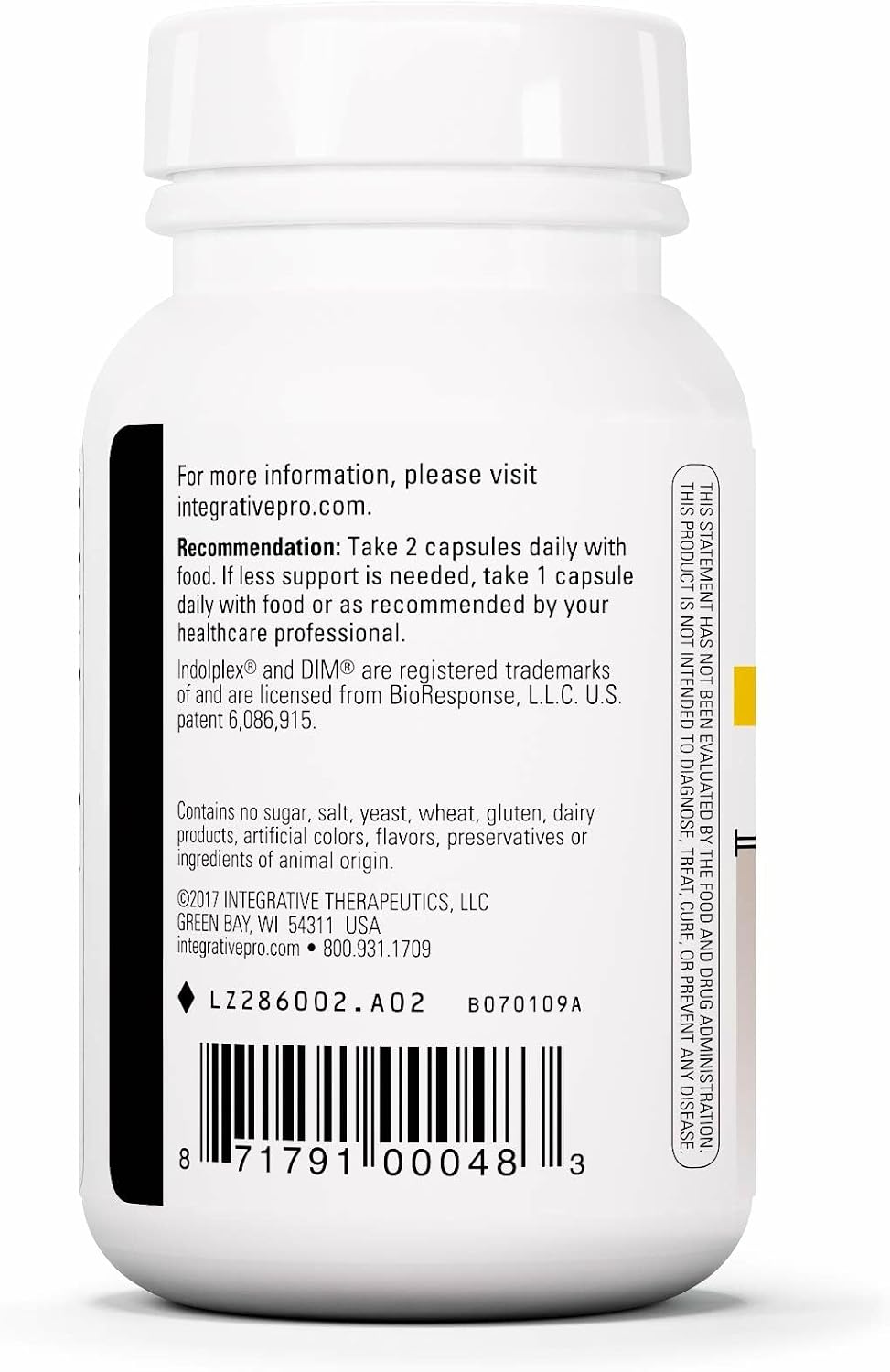 Integrative Therapeutics Indolplex – DIM Biodisponible 240 mg para el Equilibrio Hormonal – 60 Cápsulas