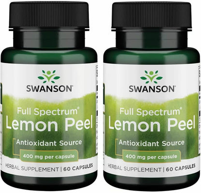 Swanson Full Spectrum Cáscara de Limón 400 mg – 60 Cápsulas (Pack de 2) – Image 1