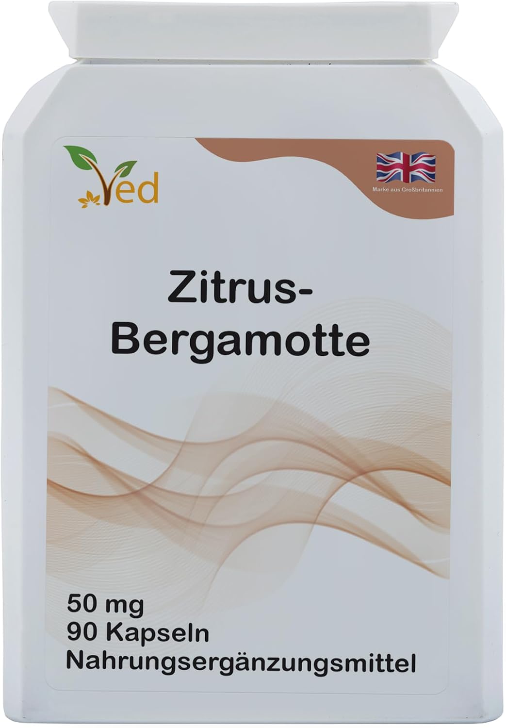 Ved Citrus Bergamot, Extracto Orgánico de Bergamota Cítrica 500mg, 90 Cápsulas Veganas (3 Meses)