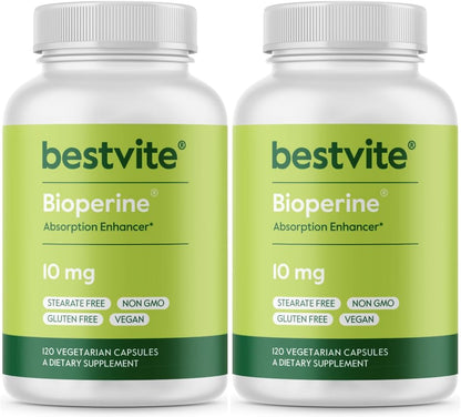 BESTVITE Bioperine 10 mg – 120 cápsulas vegetales – Potenciador de absorción – Image 8
