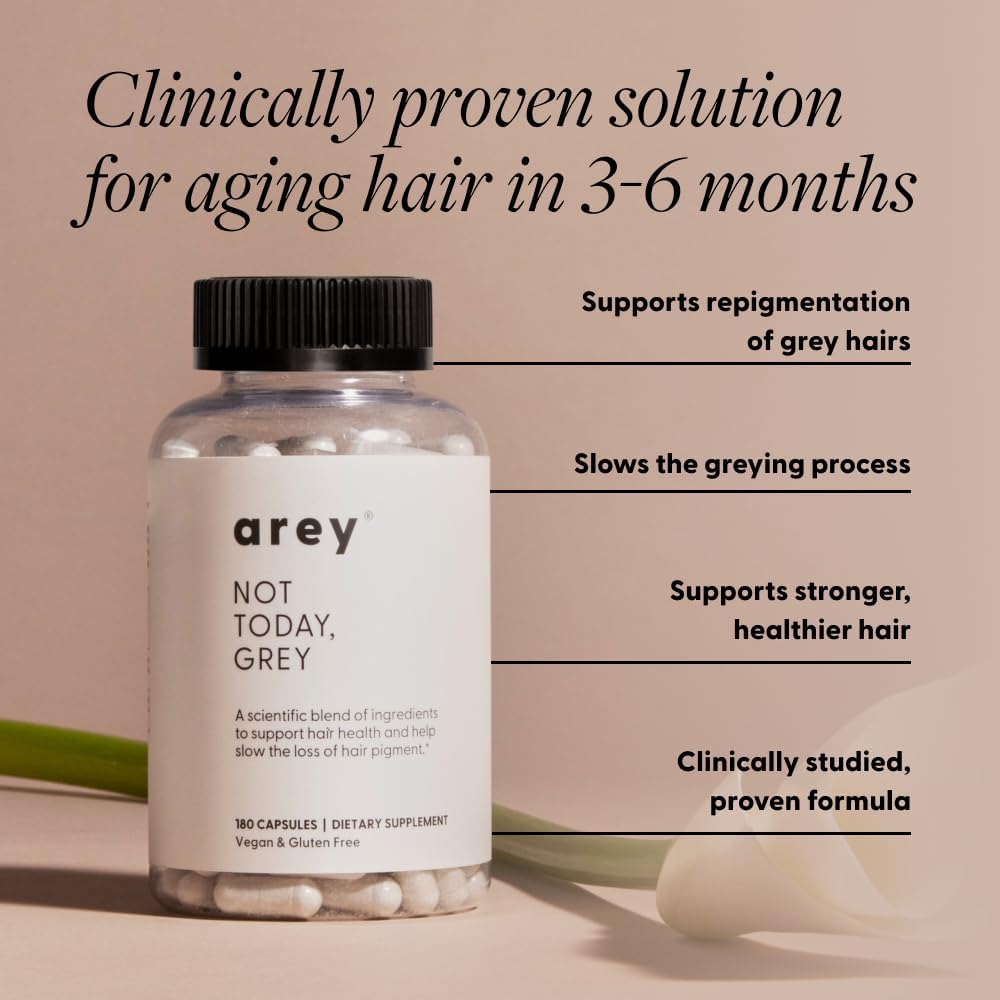 Arey Not Today Grey – Suplemento Capilar Diario con Biotina, Vitaminas B y D (3 Meses)