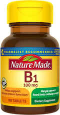Nature Made Vitamina B1 100 mg, 100 Tablets for Metabolic Health