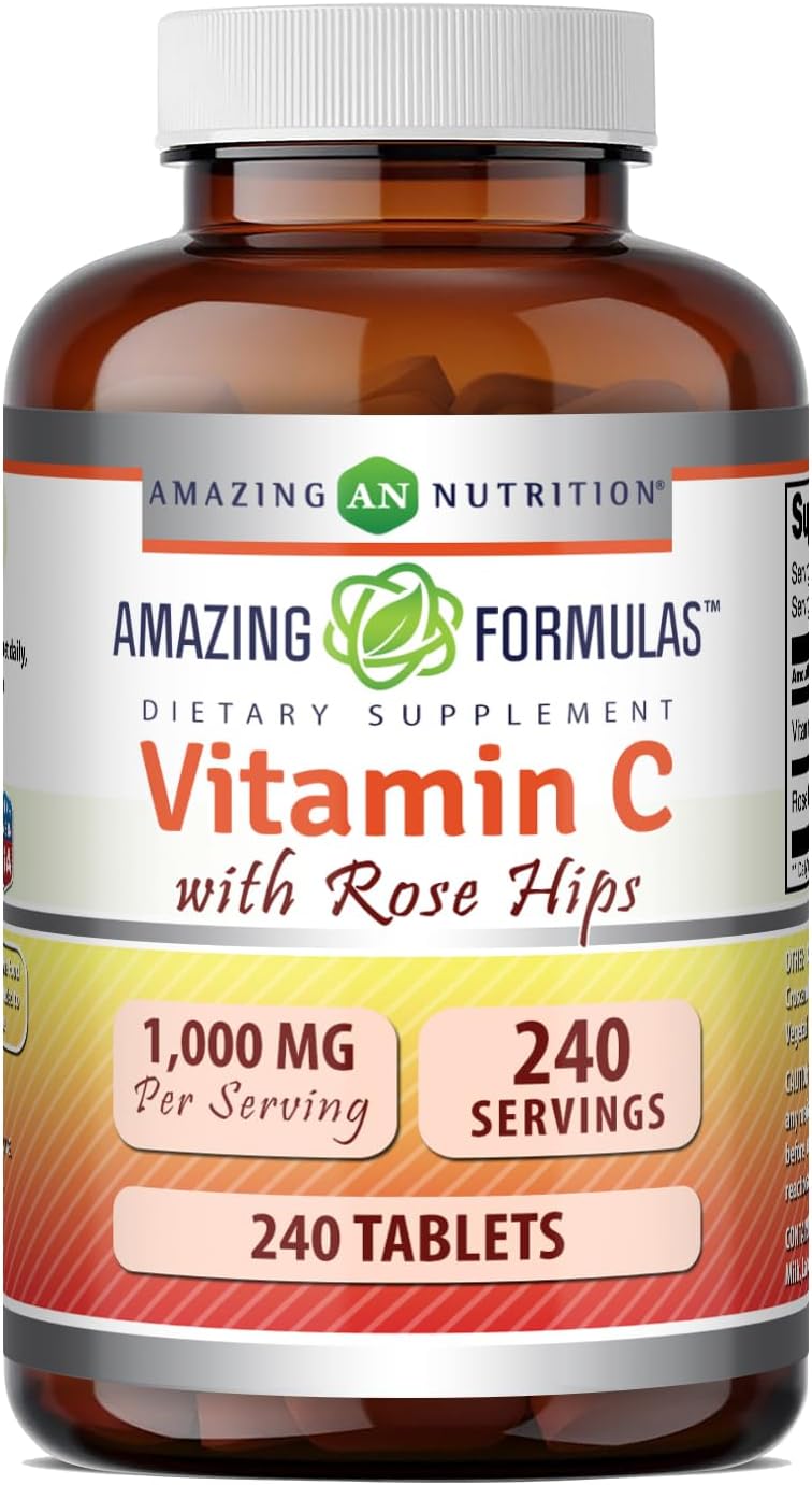 Amazing Formulas Vitamina C con Escaramujo 1000 mg, 240 Comprimidos