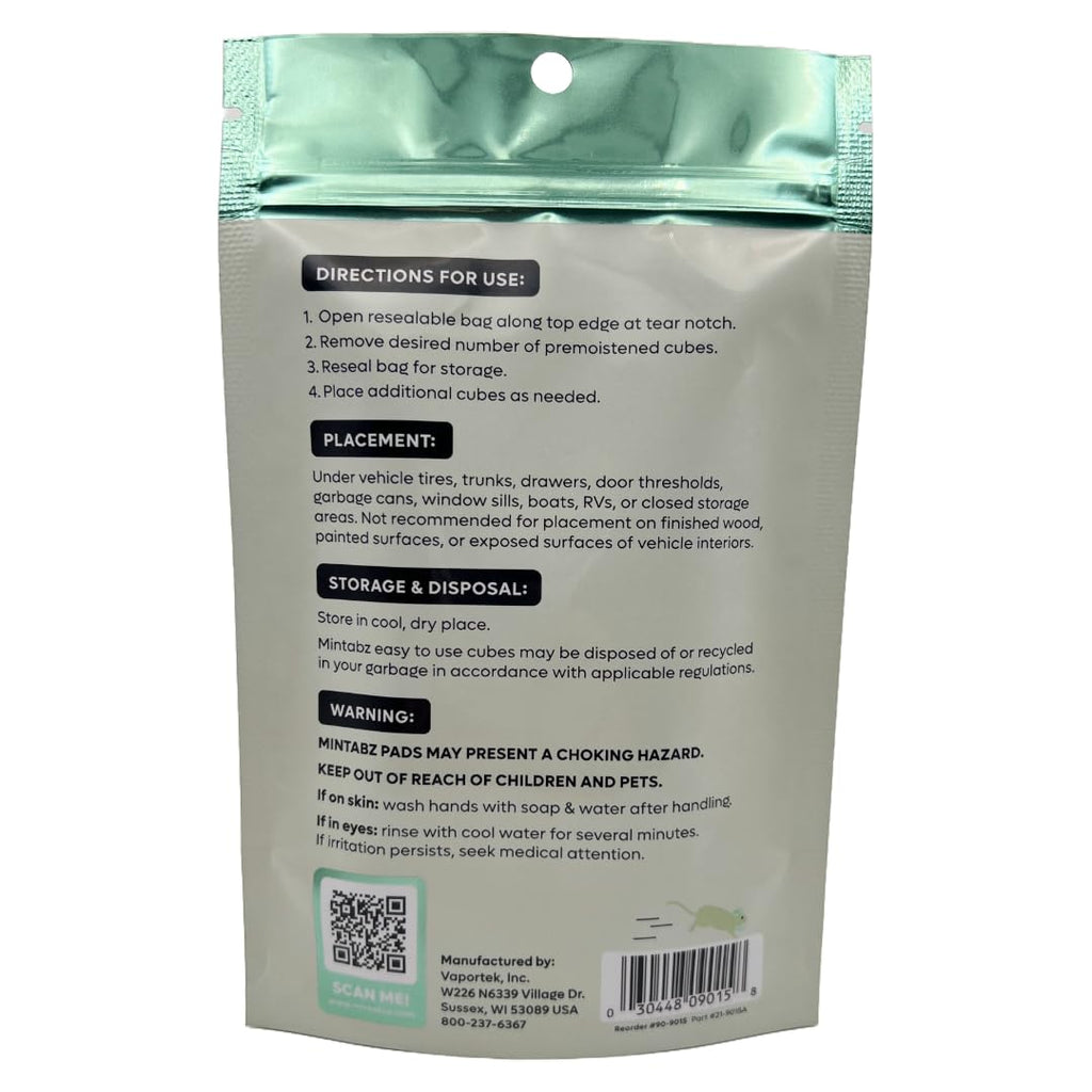 Mintek Mintabz: 24 Cubos Repelentes Naturales de Roedores con Aceite de Menta