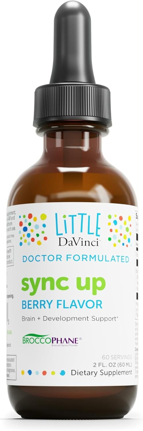 Little Davinci Sync Up - Suplemento Líquido con Sulforafano para Niños - Sabor Berry - 60 ml (60 dosis)