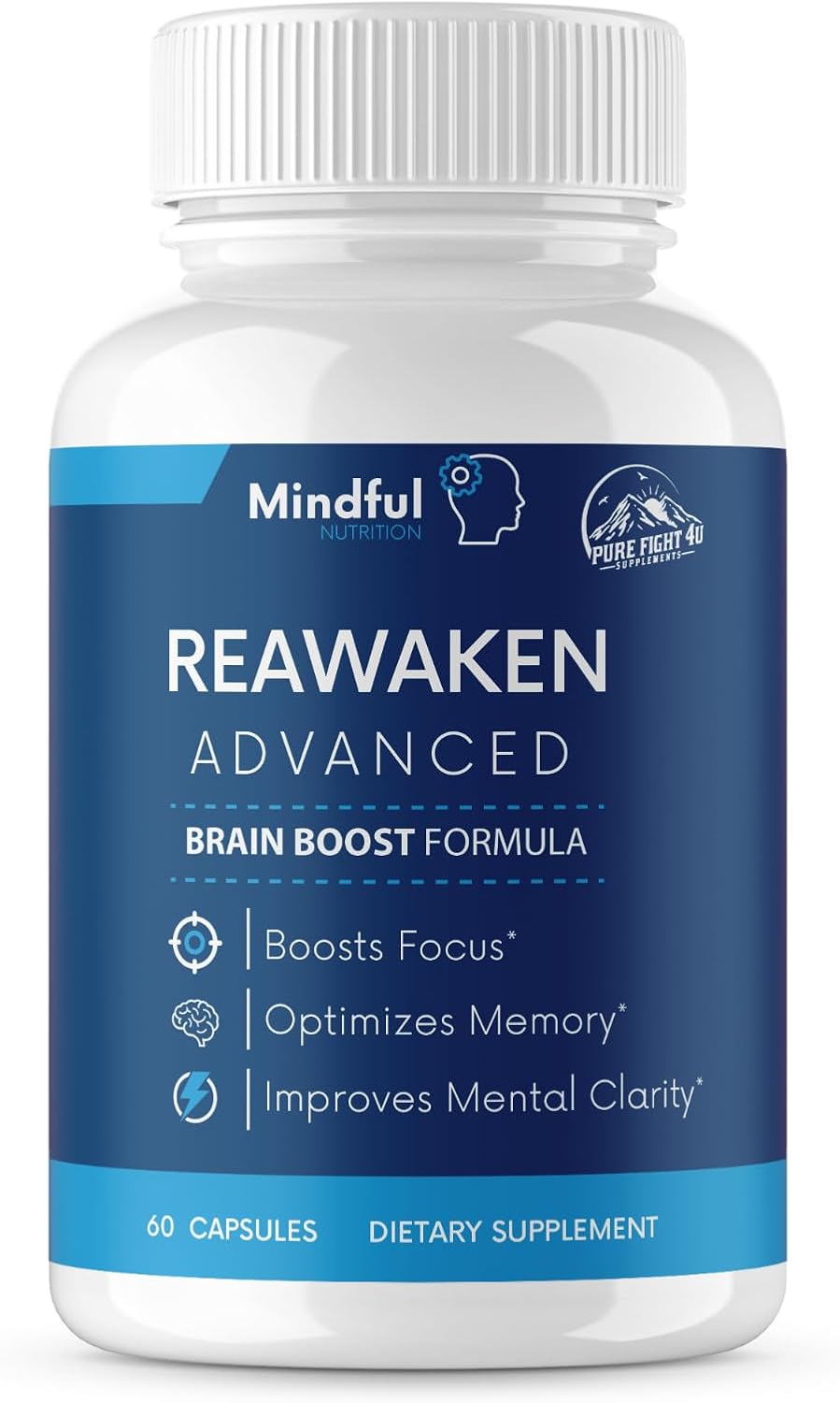 Reawaken Advanced, Apoya la Función Cerebral, Suplemento Dietético, Fórmula para Estimular el Cerebro | 60 Cápsulas