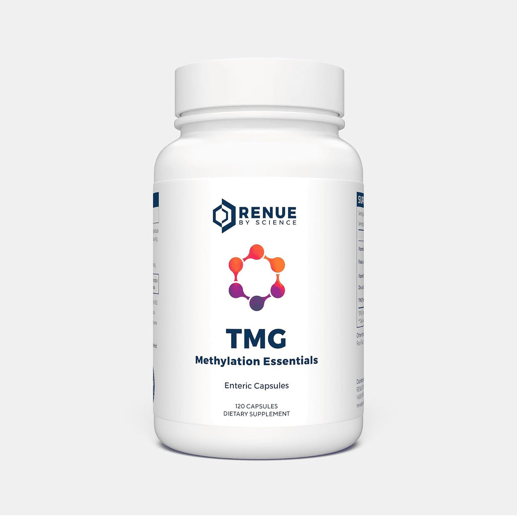 Renue By Science TMG Methylation Essentials - 120 Cápsulas Entéricas con B12, B6, Folato y Zinc