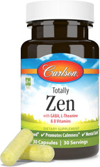 Carlson Totally Zen - GABA, L-Teanina y Vitaminas B - 30 Cápsulas