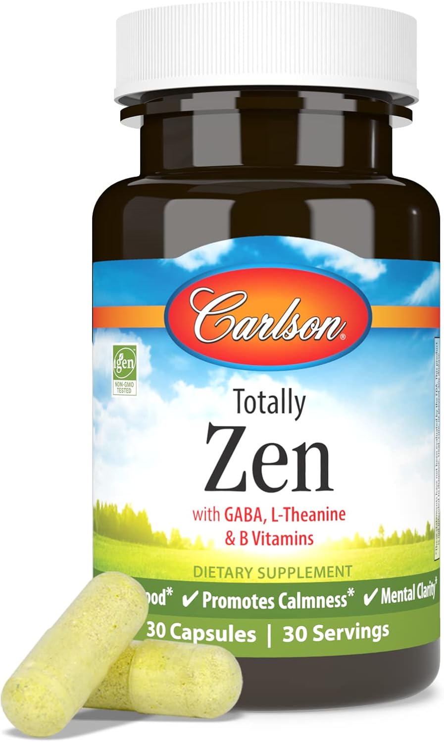 Carlson Totally Zen - GABA, L-Teanina y Vitaminas B - 30 Cápsulas