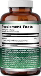 Amazing Formulas Melatonina 3 mg por porción | Tabletas | No Transgénico | Sin Gluten | 365 Comprimidos