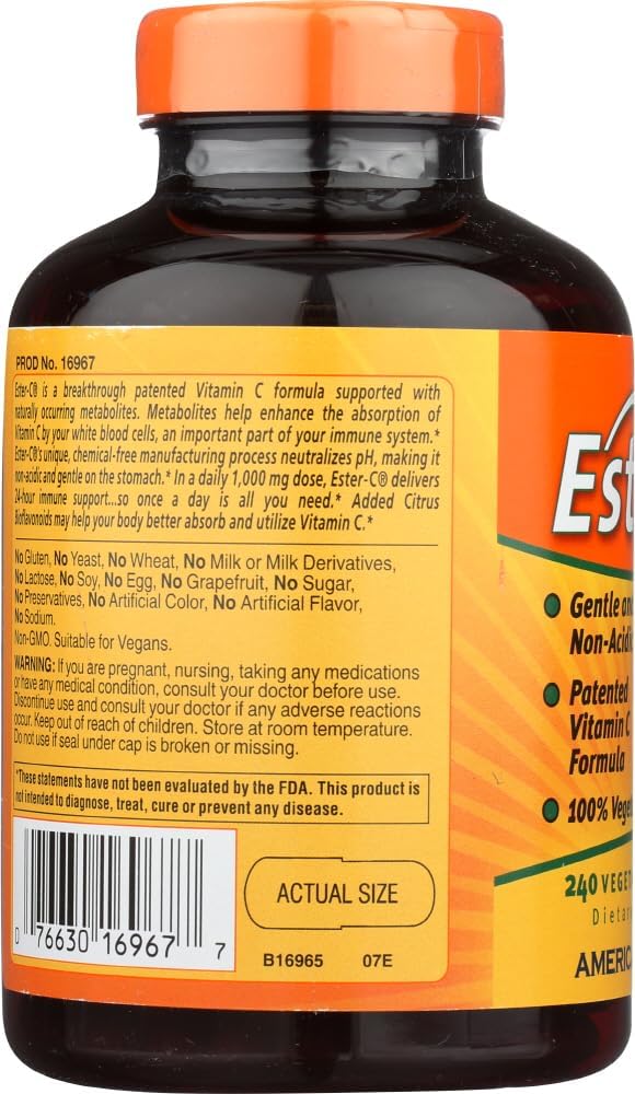 Ester-C 500 con Bioflavonoides Cítricos - Vegetariano
