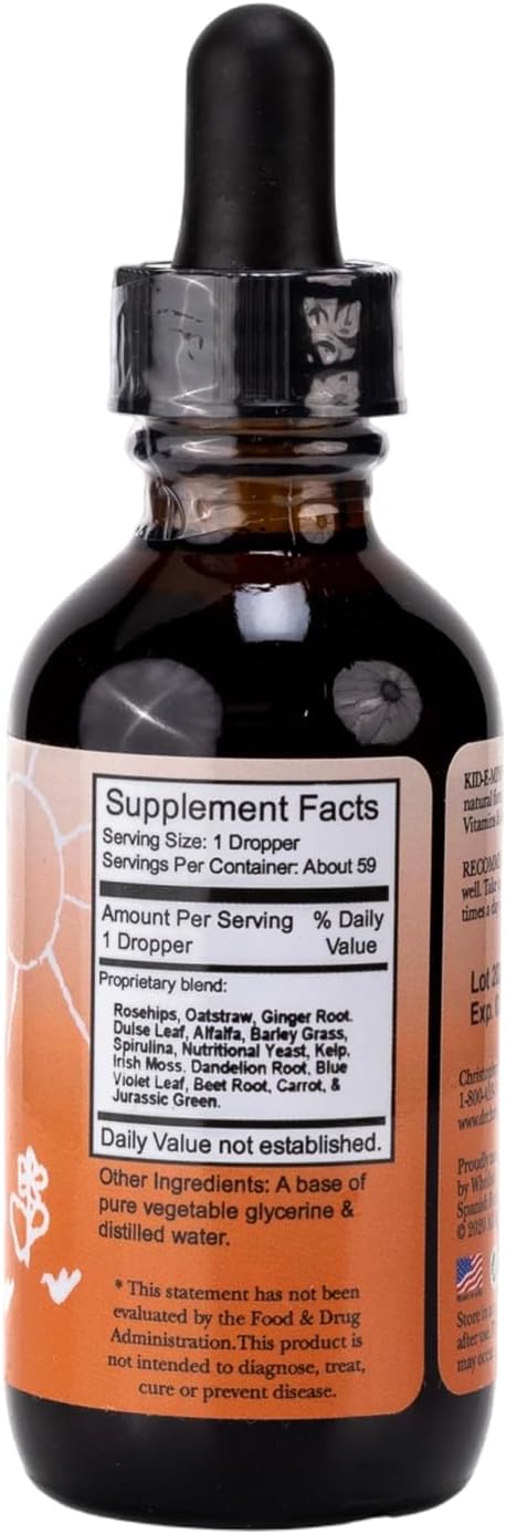 Christopher's Original Formulas Kid-E-Mins Vitaminas y Minerales, Sabor Naranja Natural, Multivitamínico Líquido para Niños, 60 ml