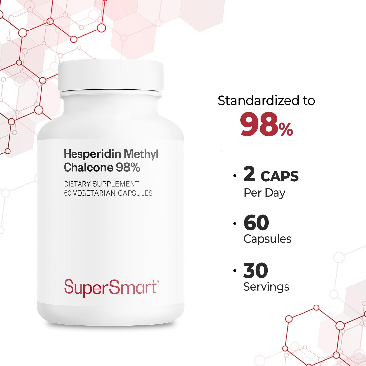 Supersmart - Hesperidina Metil Chalcona 1000 mg por día - 60 Cápsulas Vegetarianas
