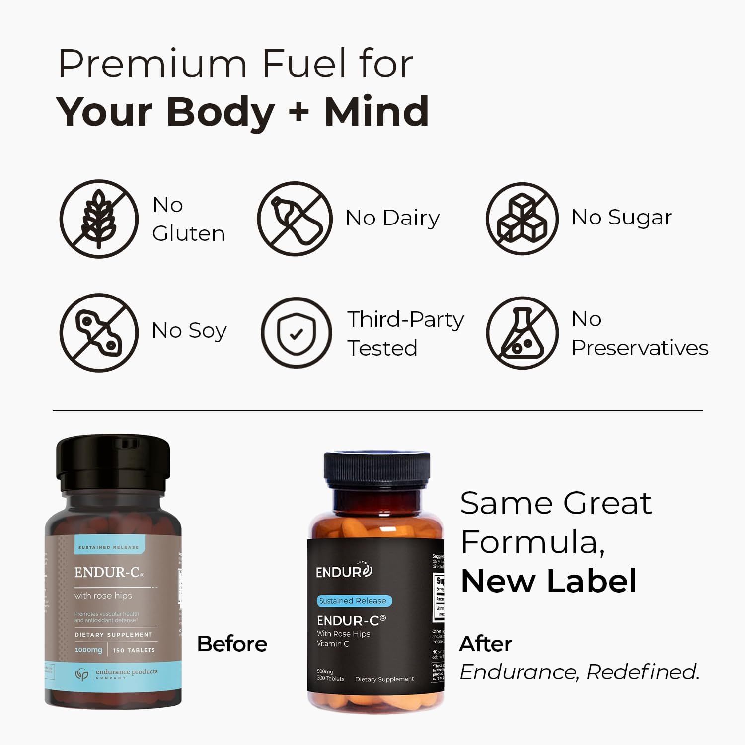 ENDUR-C Vitamina C + Escaramujo SR 500 mg 200 comprimidos