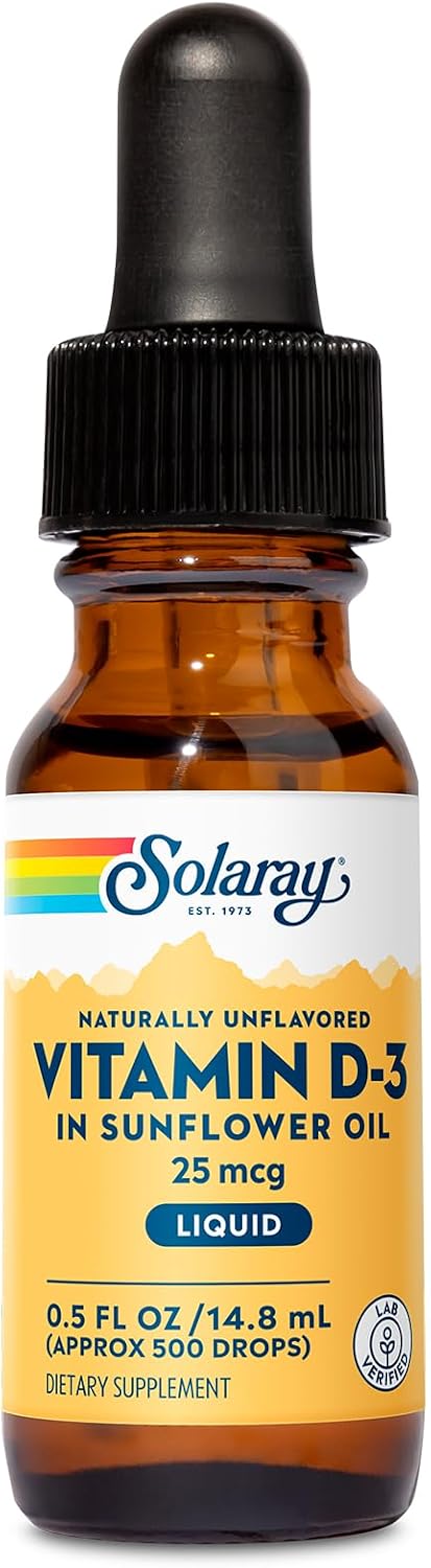 Solaray Liquid Vitamin D3 – 25 mcg (1000 IU) per Drop – 15 ml (0.5 oz)
