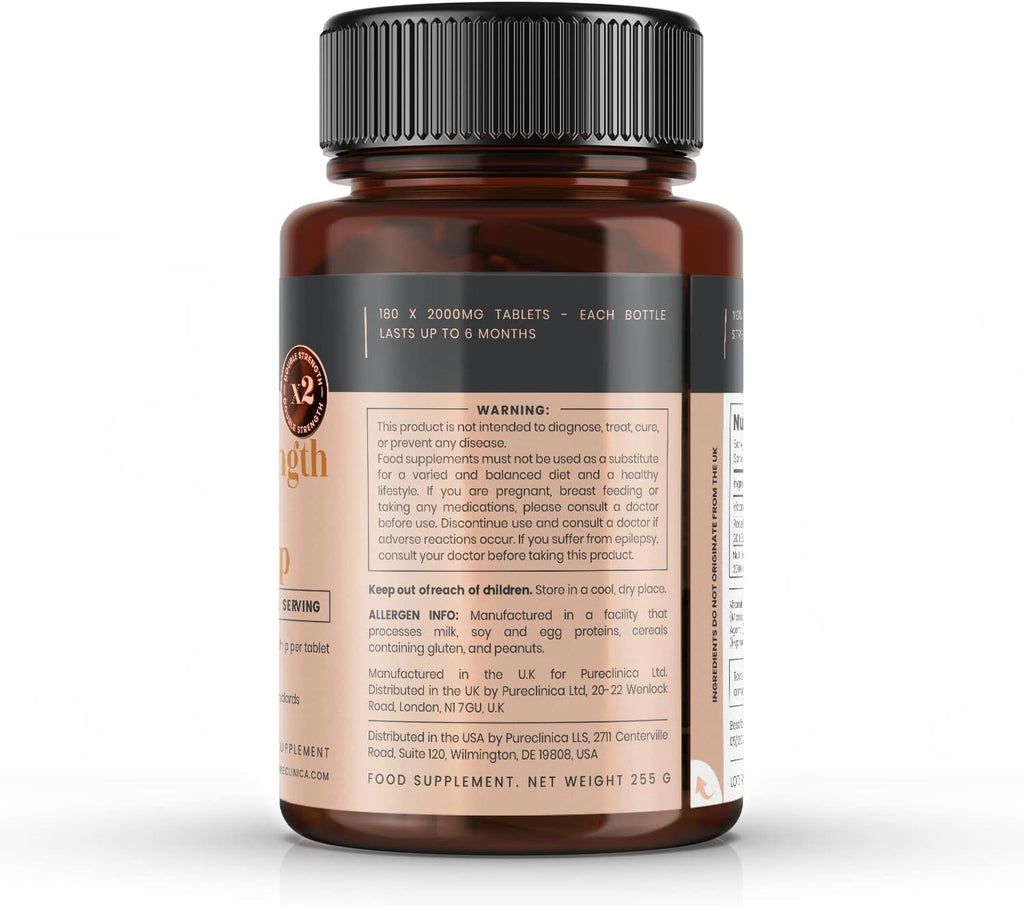 pureclinica Vitamina C con Escaramujo 2000 mg - 180 Comprimidos