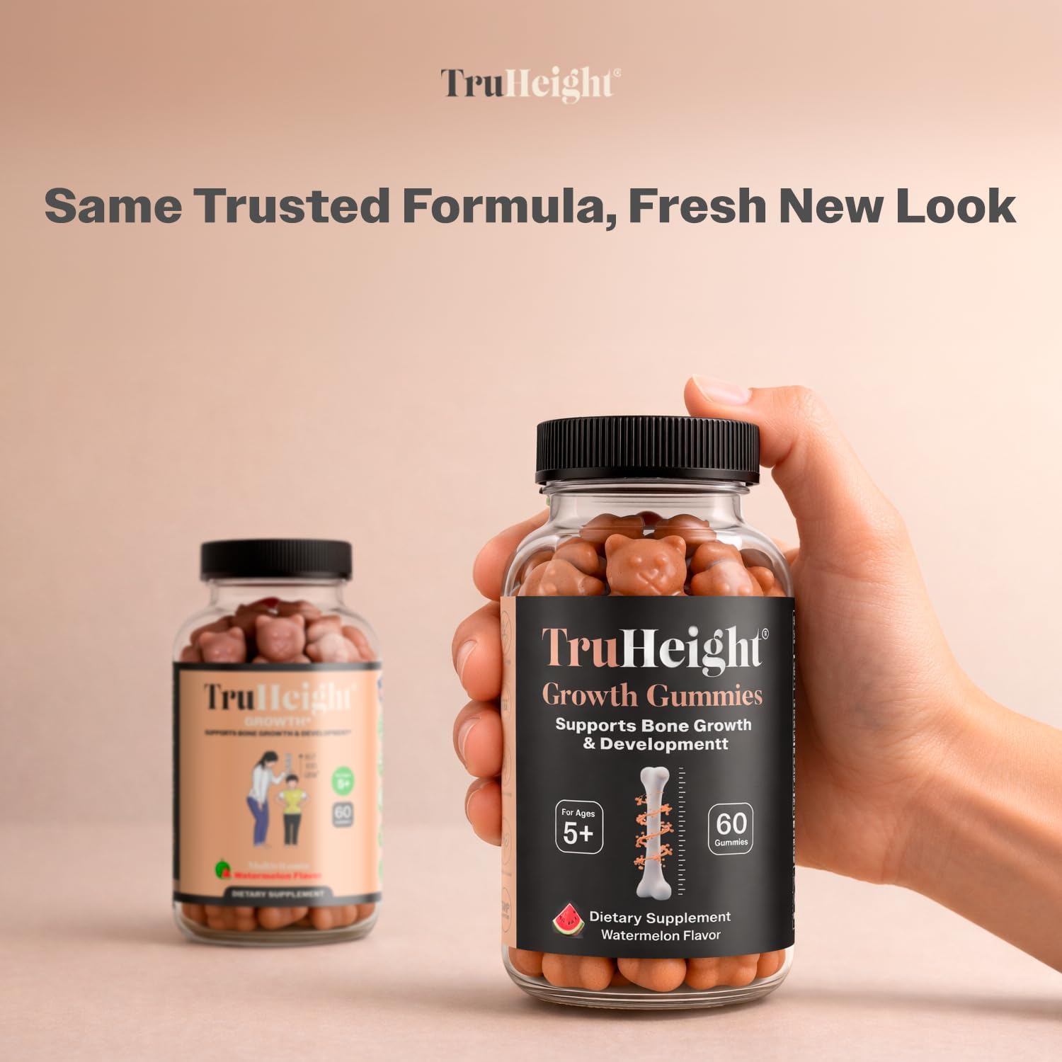 TruHeight Growth Gummies (Watermelon) - Suplemento de Crecimiento Natural para Niños y Adolescentes con Vitaminas D3, K2, Calcio y Ashwagandha