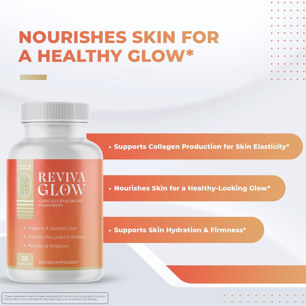 RevivaGlow – Vitamina B12, Biotina y Folato – 30 Cápsulas (1 Mes)