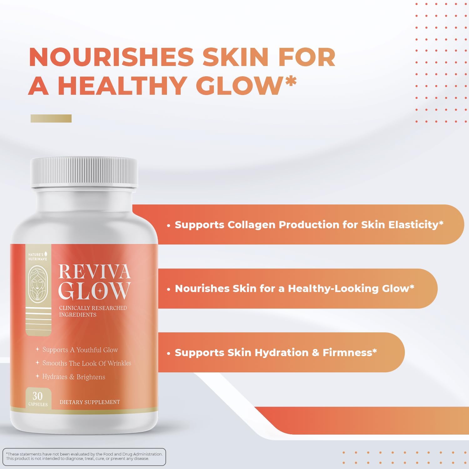 RevivaGlow – Vitamina B12, Biotina y Folato – 30 Cápsulas (1 Mes)