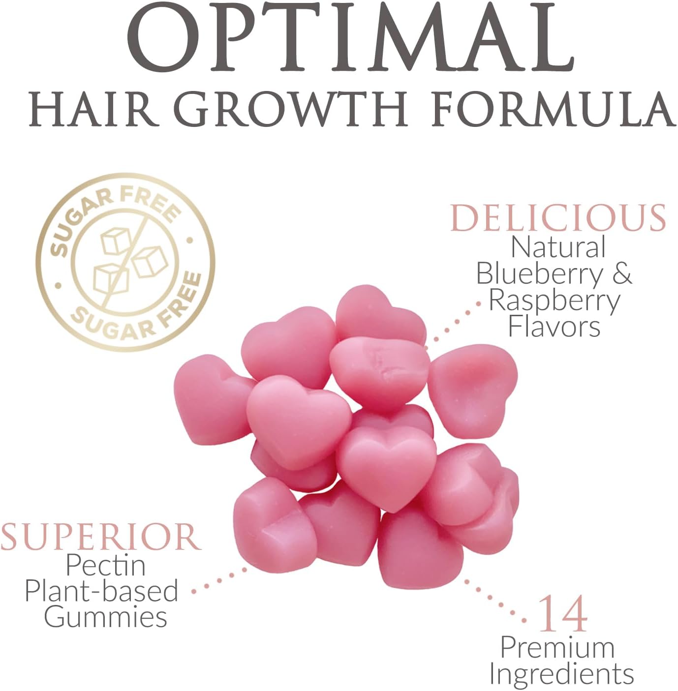 Gominolas de Biotina 5000 mcg Sin Azúcar - Apoyo Nutricional para Cabello, Piel y Uñas - 120 Gominolas Vegetarianas