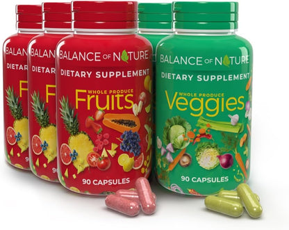 Balance of Nature - Suplemento de Alimentos Integrales con Frutas y Verduras - 90 Cápsulas, 3 Sets – Image 1