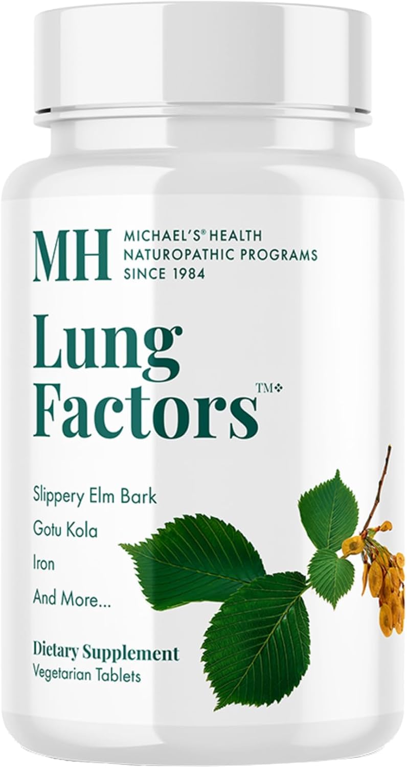 Michael's Health Lung Factors - 60 Comprimidos Vegetarianos - Nutrientes para la Función Pulmonar - con Vitamina D, Calcio y Magnesio - Kosher