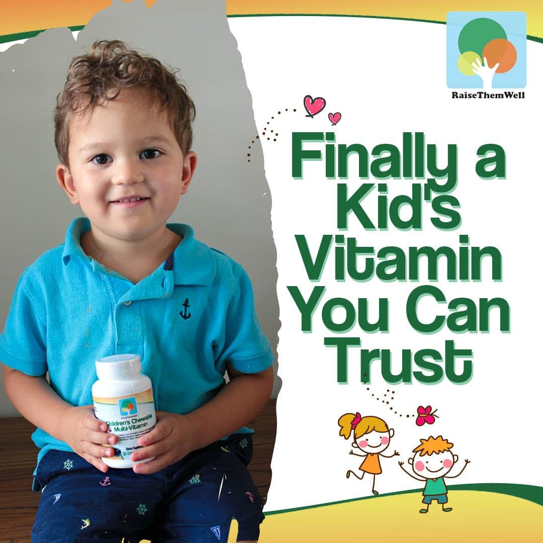 Raise Them Well Kids Vitamin C & Immune Support, Comprimidos masticables de cítricos para niños, 60 unidades