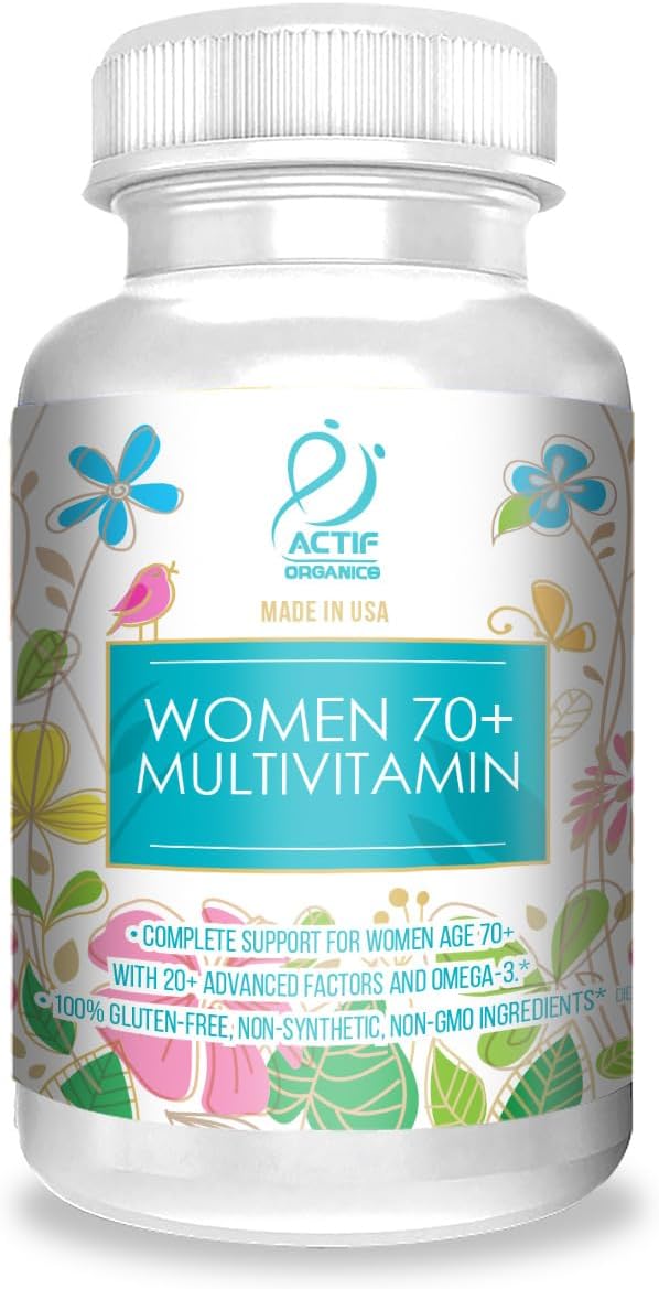 ACTIF Organic Women's Multivitamin 70+ with Omega-3, 90 Capsules