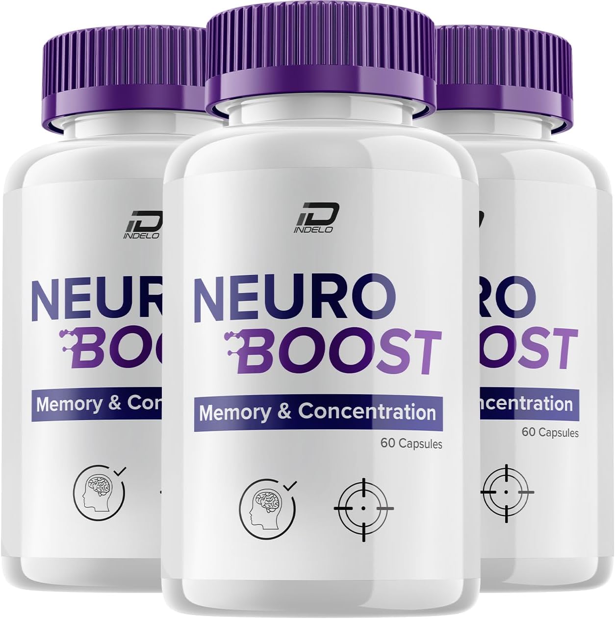 Neuro Boost Complejo Nootrópico para el Enfoque y la Memoria (3 Paquetes - 180 Cápsulas)