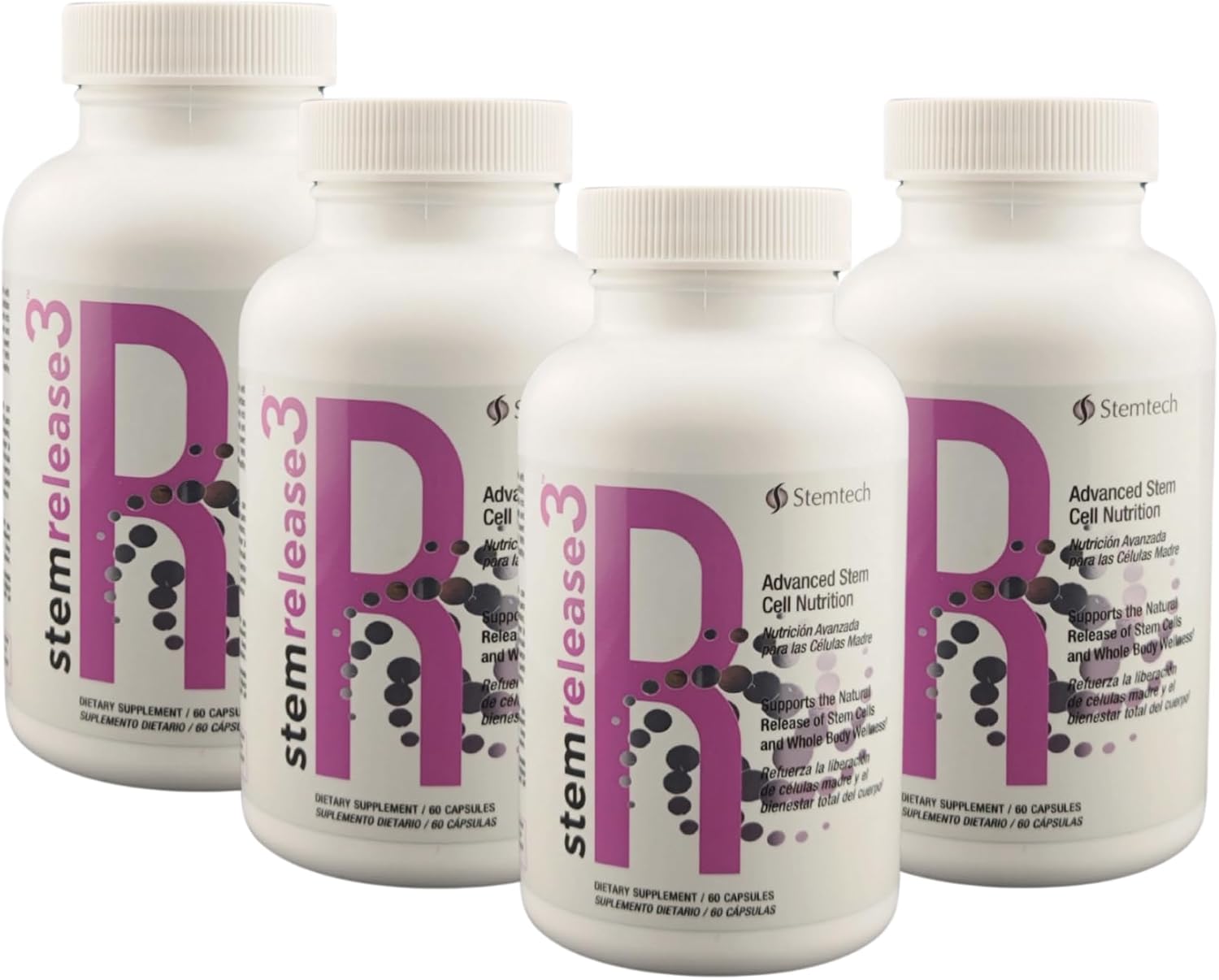 Stemrelease3™ Nutrición para Células Madre y Telómeros - 60 Cápsulas (4 Pack)