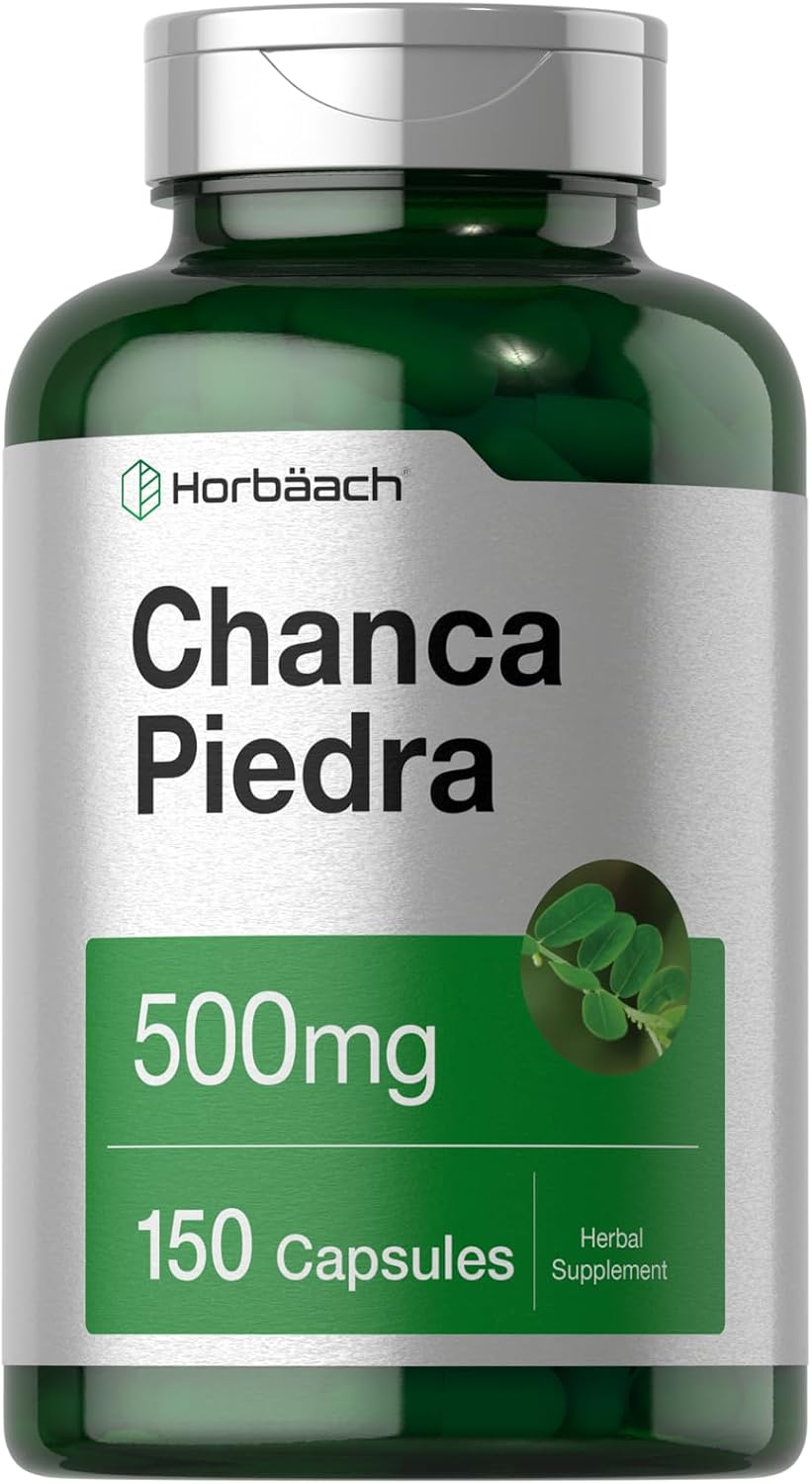Horbäach Chanca Piedra Cápsulas | 500mg | 150 Cápsulas | Suplemento Herbal Sin Gluten y No Transgénico