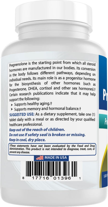 Best Naturals Pregnenolona 30 mg – 120 Comprimidos (Pack de 2) – Image 7