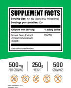Extracto de Cacao en Polvo - 250g - Sin Endulzar, Vegano y Sin Gluten - BulkSupplements