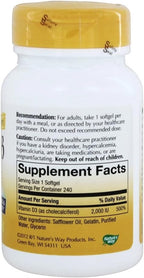 Nature's Way Vitamina D-3 2.000 UI - 240 Cápsulas Blandas
