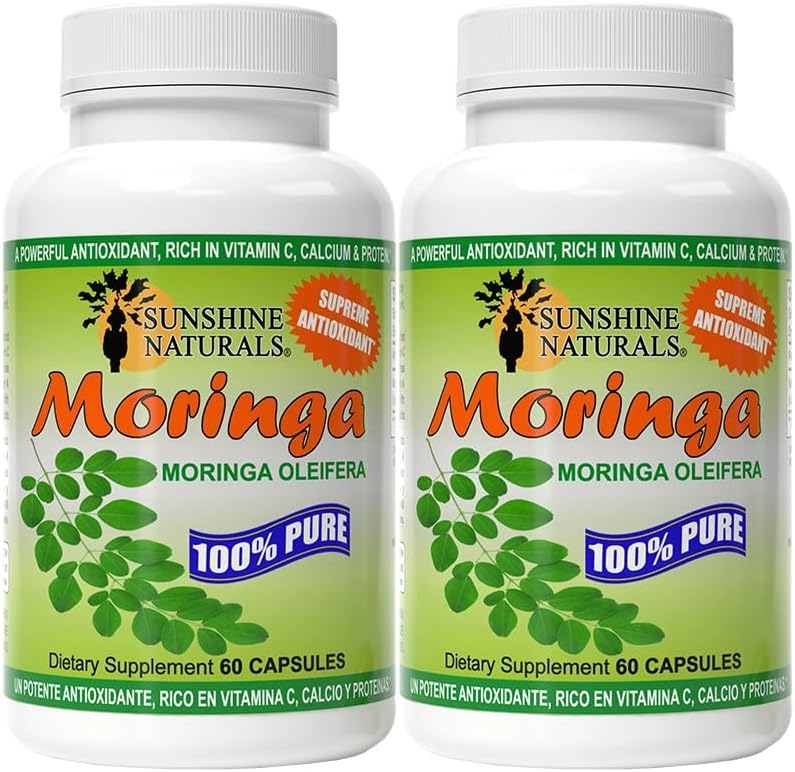 Sunshine Naturals Moringa - Suplemento Dietético, 120 cápsulas (Paquete de 5)