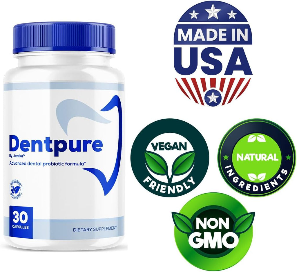 (3 Pack) Dentpure Probiotics - Cápsulas Dentpure Oficiales - Fórmula Natural Avanzada para Salud Dental - 90 Cápsulas (3 Meses)