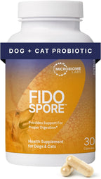 Fidospore Probióticos para Perros - Salud Digestiva e Inmunidad - 30 Cápsulas