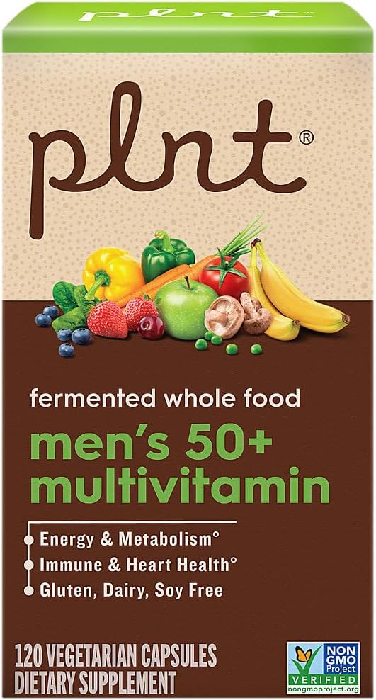 plnt Multivitamínico Fermentado de Alimentos Integrales para Hombres 50+ (120 Cápsulas Veganas)
