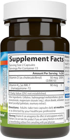 Carlson - Vitamina D3 + K2, 2000 UI (50 mcg) de D3 y 90 mcg de K2 MK-7, 30 Cápsulas