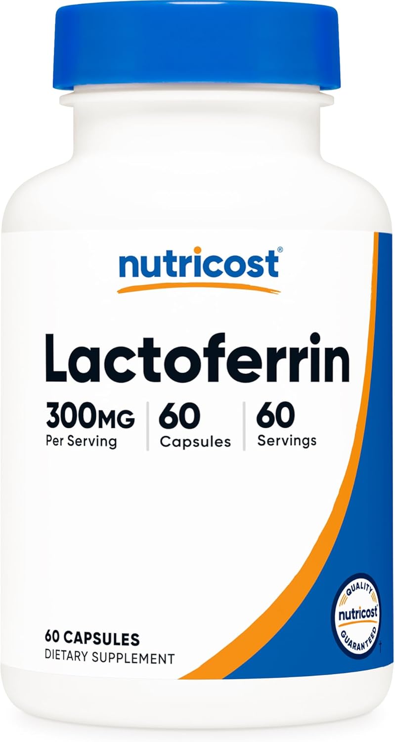 Nutricost Lactoferrin Capsules (60 Cápsulas, 300mg) - Sin Gluten, Vegetariano