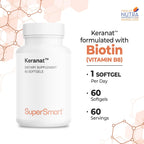 Supersmart Keranat - Fórmula Avanzada con Biotina - Complemento para el Cabello - 60 Cápsulas Blandas