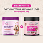 Masticables Probióticos para Perros | Seis Cepas Probióticas | Salud Digestiva e Inmunológica | Sabor Pollo | 90 Masticables