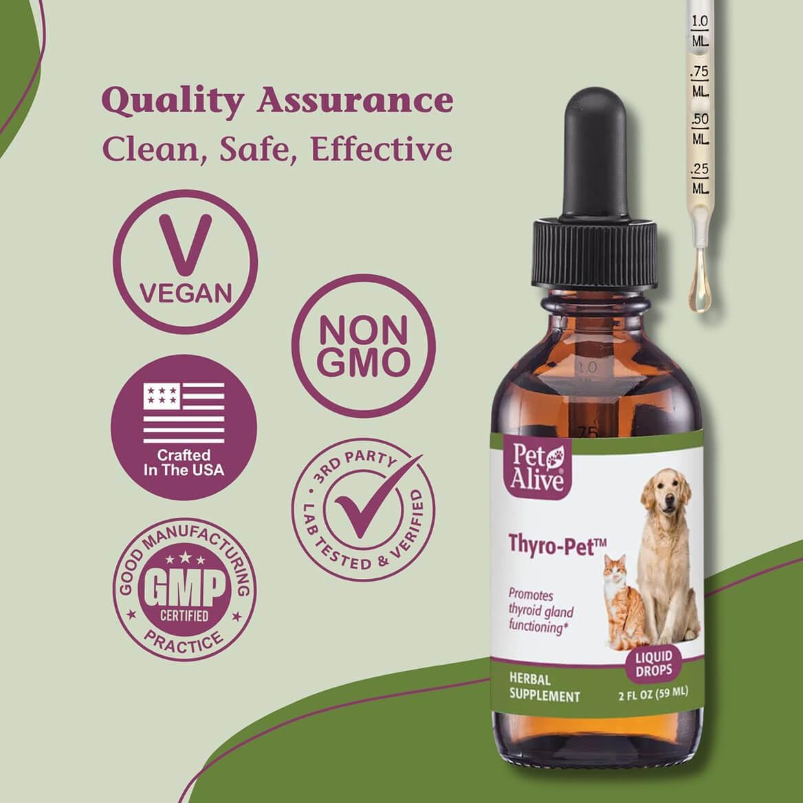 PetAlive Thyro-Pet – Gotas Líquidas de Apoyo Tiroideo para Perros y Gatos