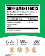BulkSupplements Extracto de Corteza de Olmo Resbaladizo en Polvo - 500g