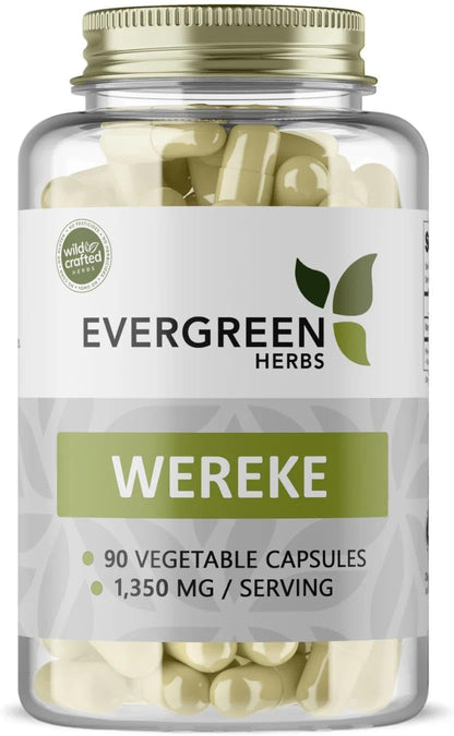 Evergreen Herbs Cápsulas de Wereke (Wereque) - 90 Cápsulas Vegetales, 1350 mg por Ración, Suplemento Herbario Mexicano para – Image 1