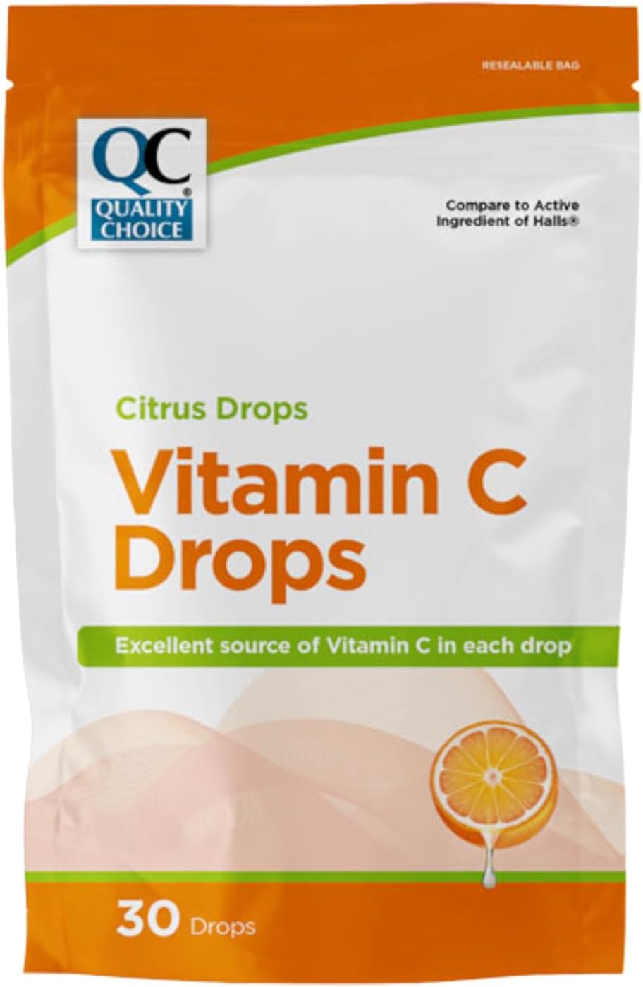 Quality Choice Vitamina C Gotas, Sabor Cítrico, 30 Pastillas