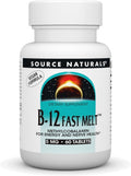 Source Naturals Vitamina B-12 5 mg - 60 Comprimidos de Fusión Rápida - Fórmula Vegana