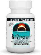 Source Naturals Vitamina B-12 5 mg - 60 Comprimidos de Fusión Rápida - Fórmula Vegana